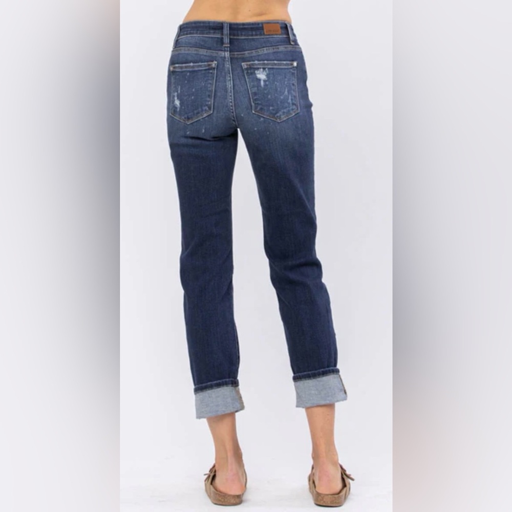Judy Blue | Marsha Midrise Boyfriend Bleach Splash Striped Jean | Size 5/27 - Picture 2 of 9